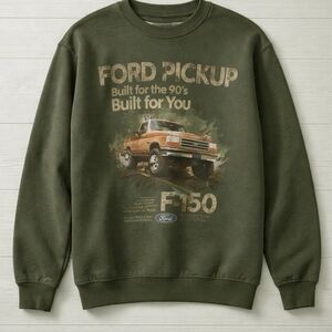 Ford Men's Olive Graphic Crewneck Sweater